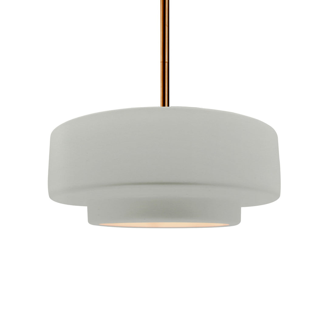 Justice Designs - CER-6543-MAT-BRSS-RIGID - One Light Pendant - Radiance - Matte White