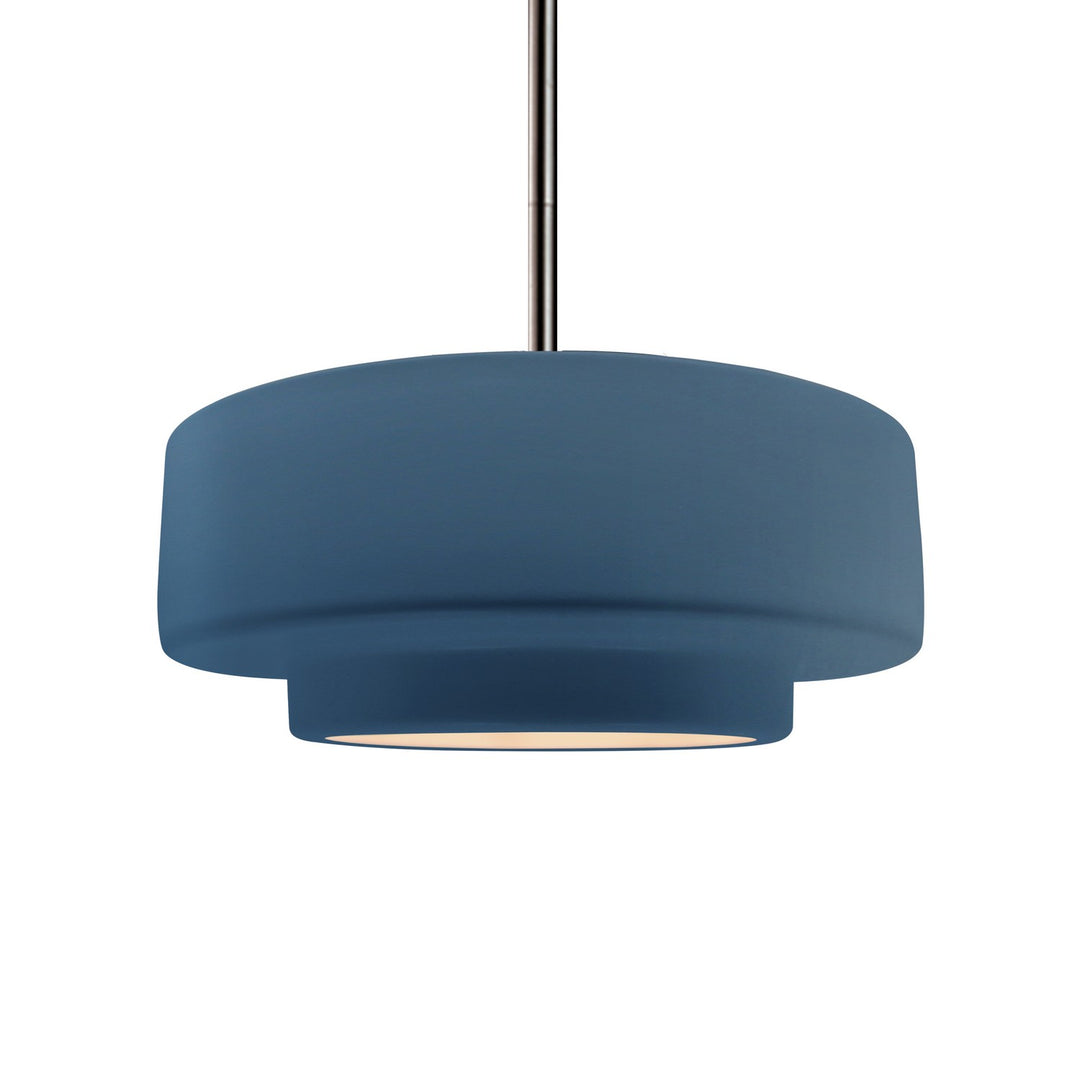 Justice Designs - CER-6543-MDMT-NCKL-RIGID - One Light Pendant - Radiance - Midnight Sky w/ Matte White