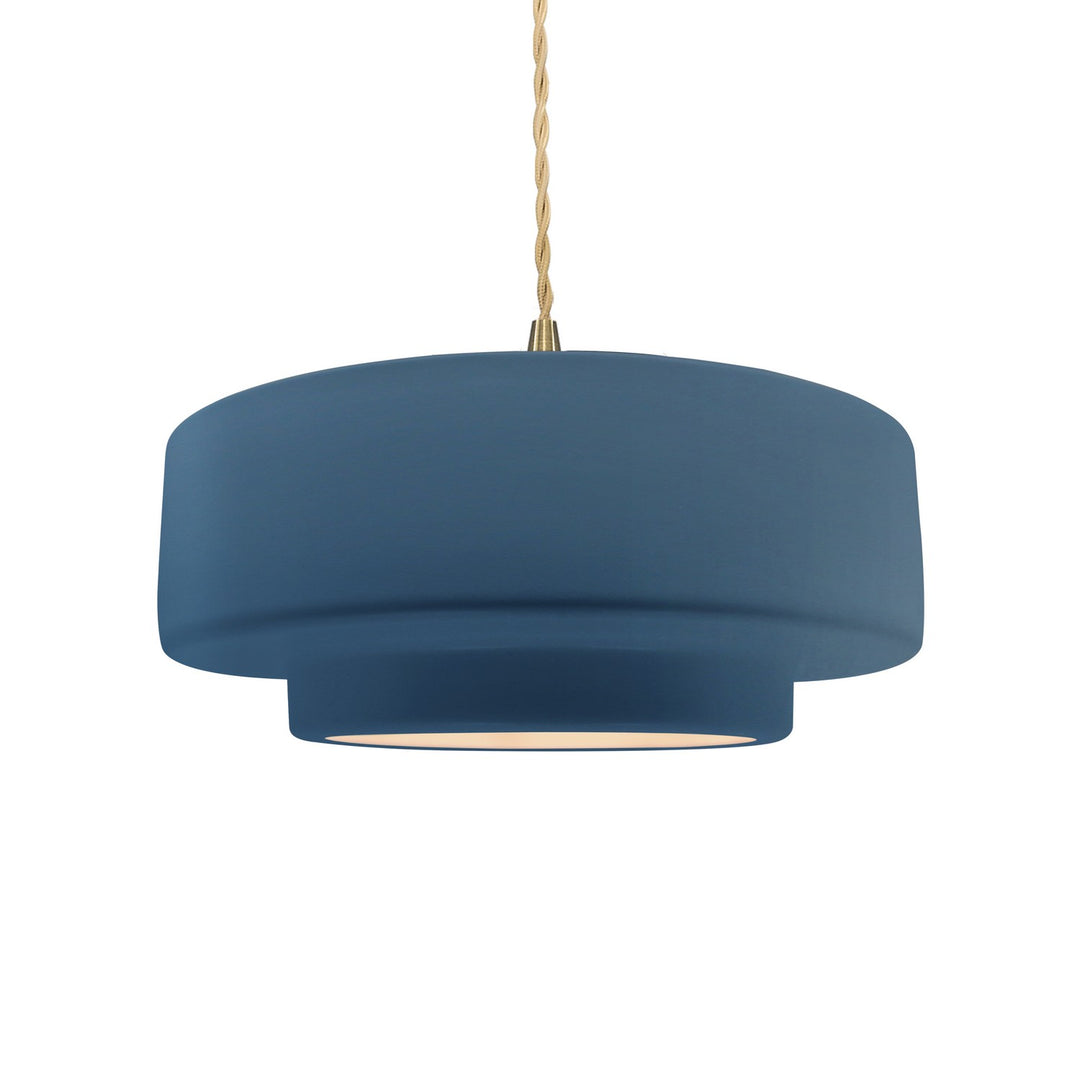 Justice Designs - CER-6543-MID-BRSS-BEIG-TWST - One Light Pendant - Radiance - Midnight Sky