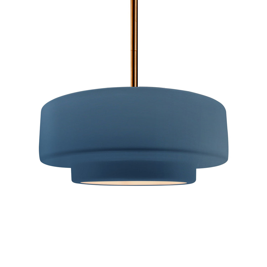 Justice Designs - CER-6543-MID-BRSS-RIGID - One Light Pendant - Radiance - Midnight Sky