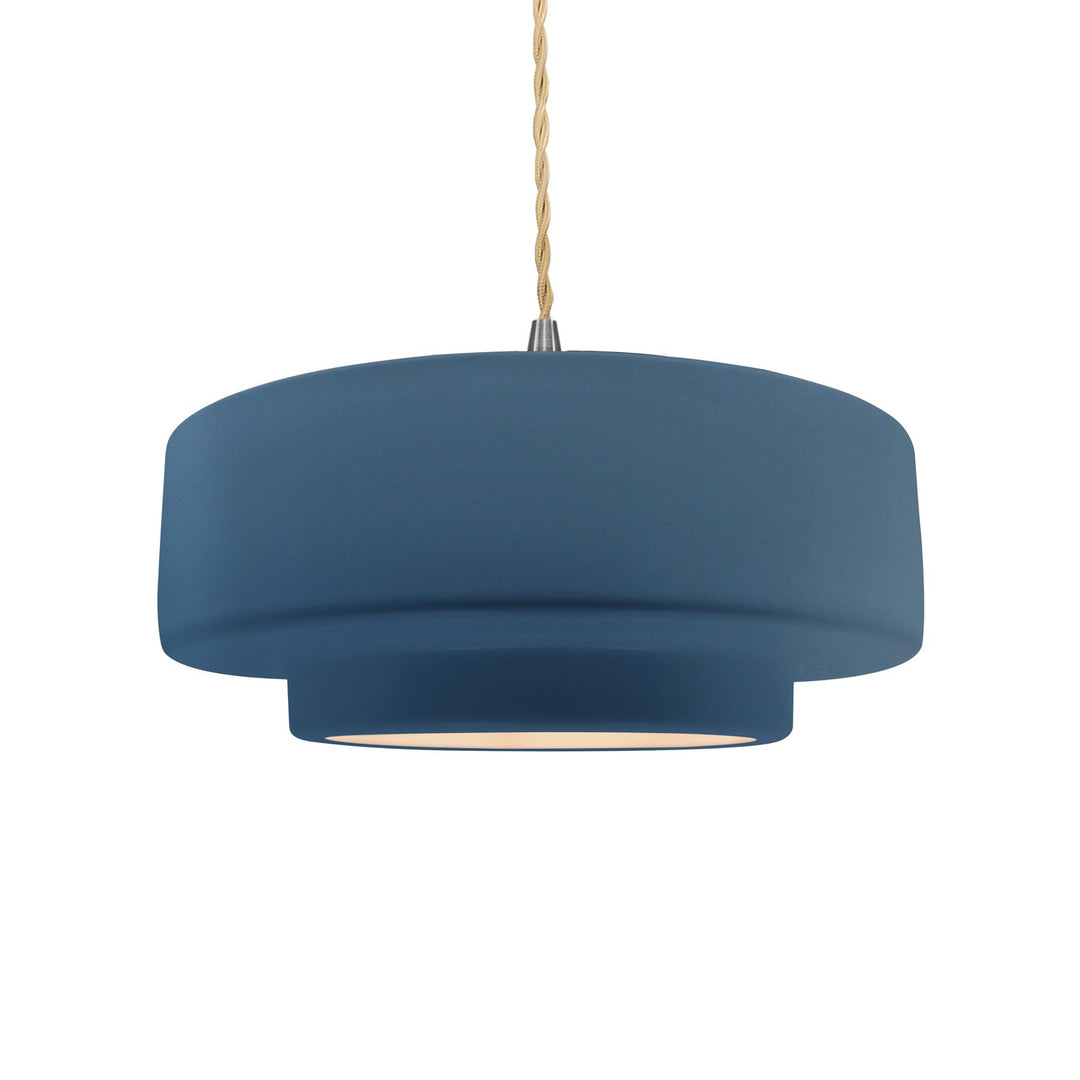 Justice Designs - CER-6543-MID-NCKL-BEIG-TWST - One Light Pendant - Radiance - Midnight Sky