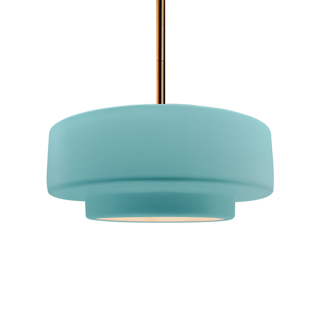 Justice Designs - CER-6543-RFPL-BRSS-RIGID - One Light Pendant - Radiance - Reflecting Pool