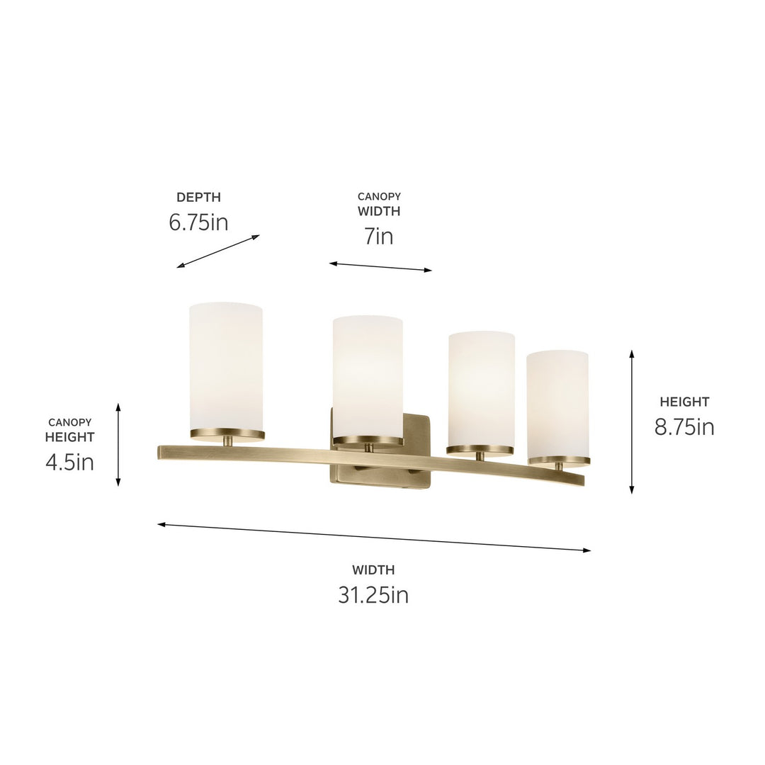 Kichler Canada - 45498NBR - Four Light Bath - Crosby - Natural Brass