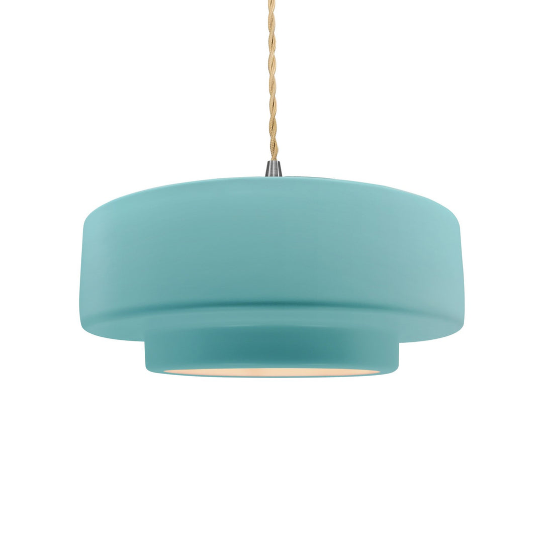 Justice Designs - CER-6543-RFPL-NCKL-BEIG-TWST - One Light Pendant - Radiance - Reflecting Pool
