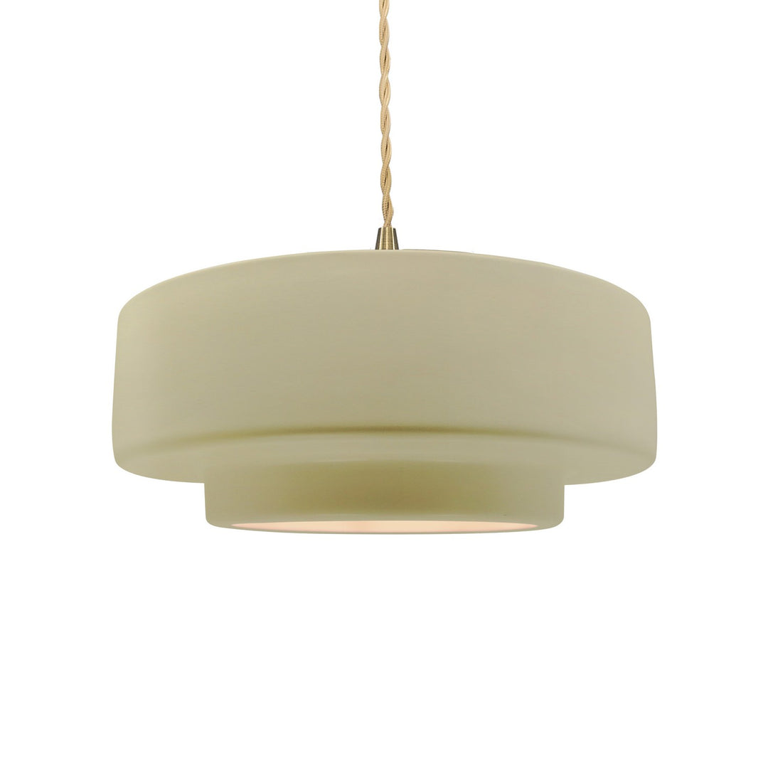 Justice Designs - CER-6543-VAN-BRSS-BEIG-TWST - One Light Pendant - Radiance - Vanilla (Gloss)
