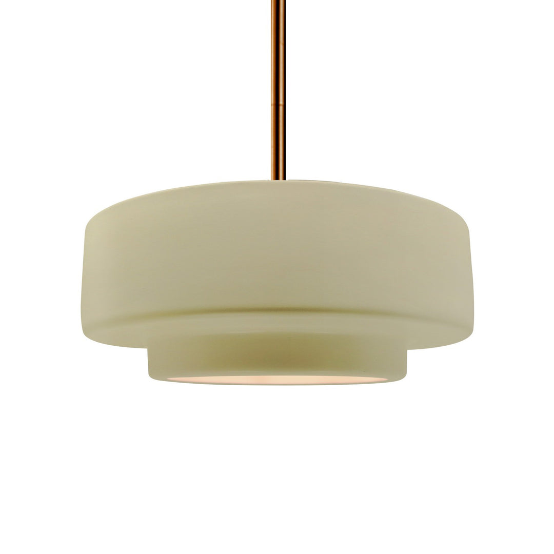 Justice Designs - CER-6543-VAN-BRSS-RIGID - One Light Pendant - Radiance - Vanilla (Gloss)