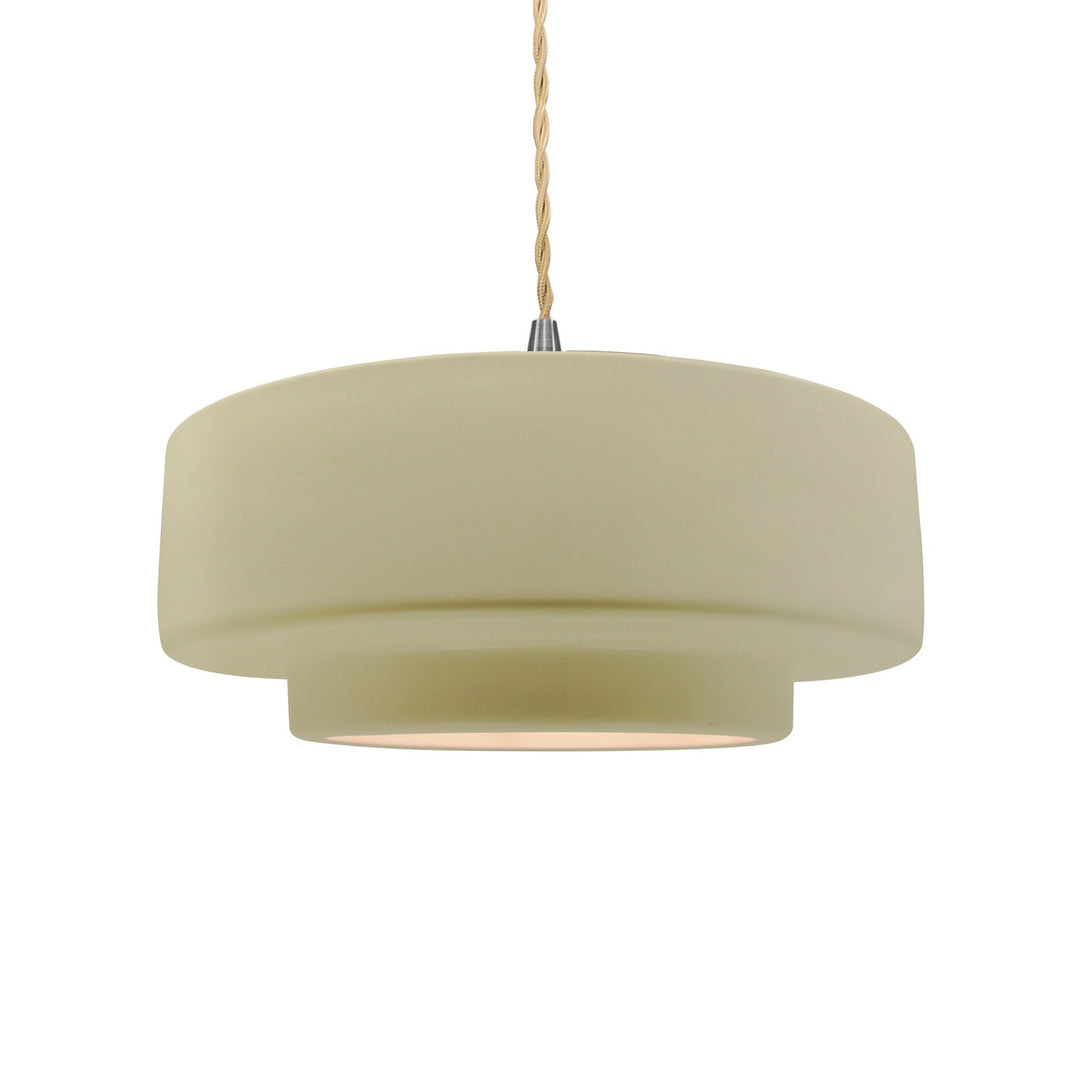 Justice Designs - CER-6543-VAN-NCKL-BEIG-TWST - One Light Pendant - Radiance - Vanilla (Gloss)