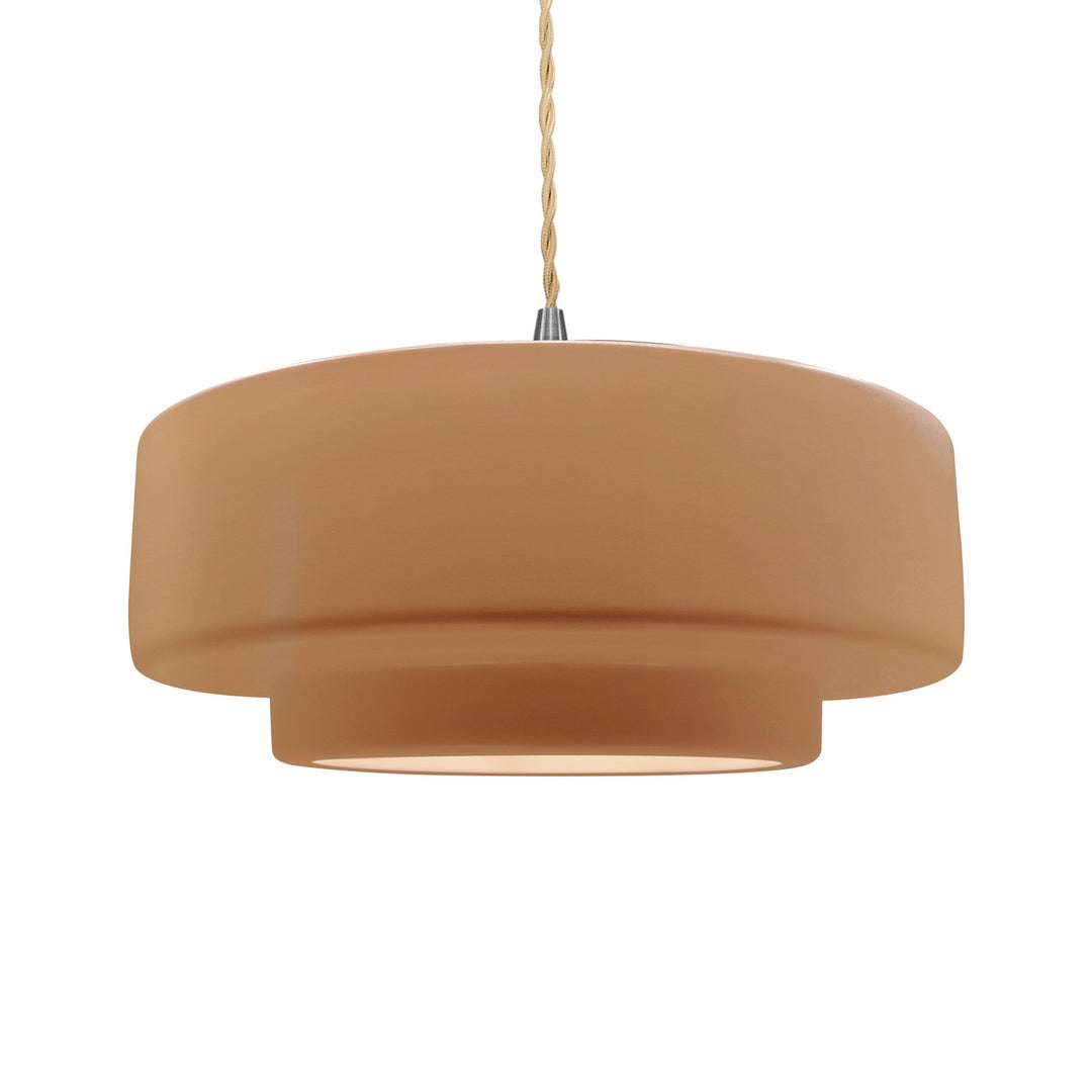 Justice Designs - CER-6545-ADOB-NCKL-BEIG-TWST - One Light Pendant - Radiance - Adobe