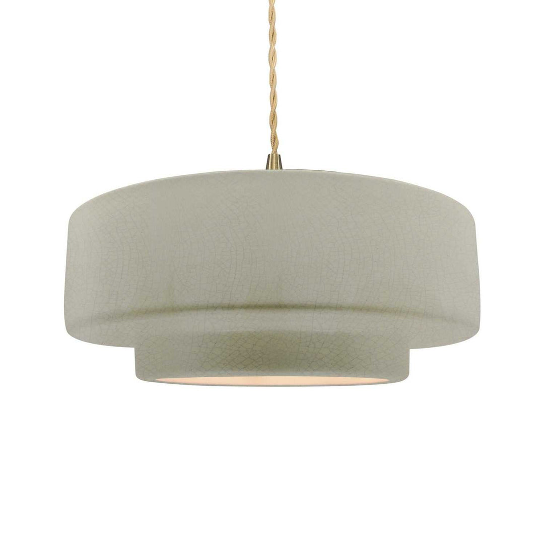 Radiance One Light Pendant in Celadon Green Crackle Justice Designs