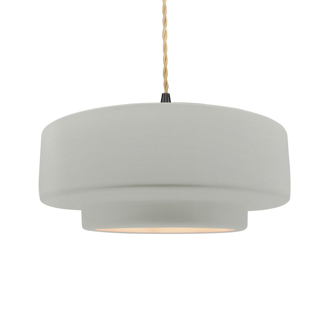 Justice Designs - CER-6545-MAT-MBLK-BEIG-TWST - One Light Pendant - Radiance - Matte White