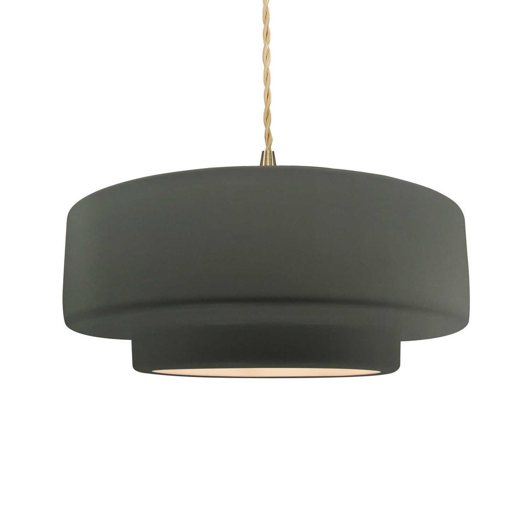 Radiance One Light Pendant in Pewter Green Justice Designs