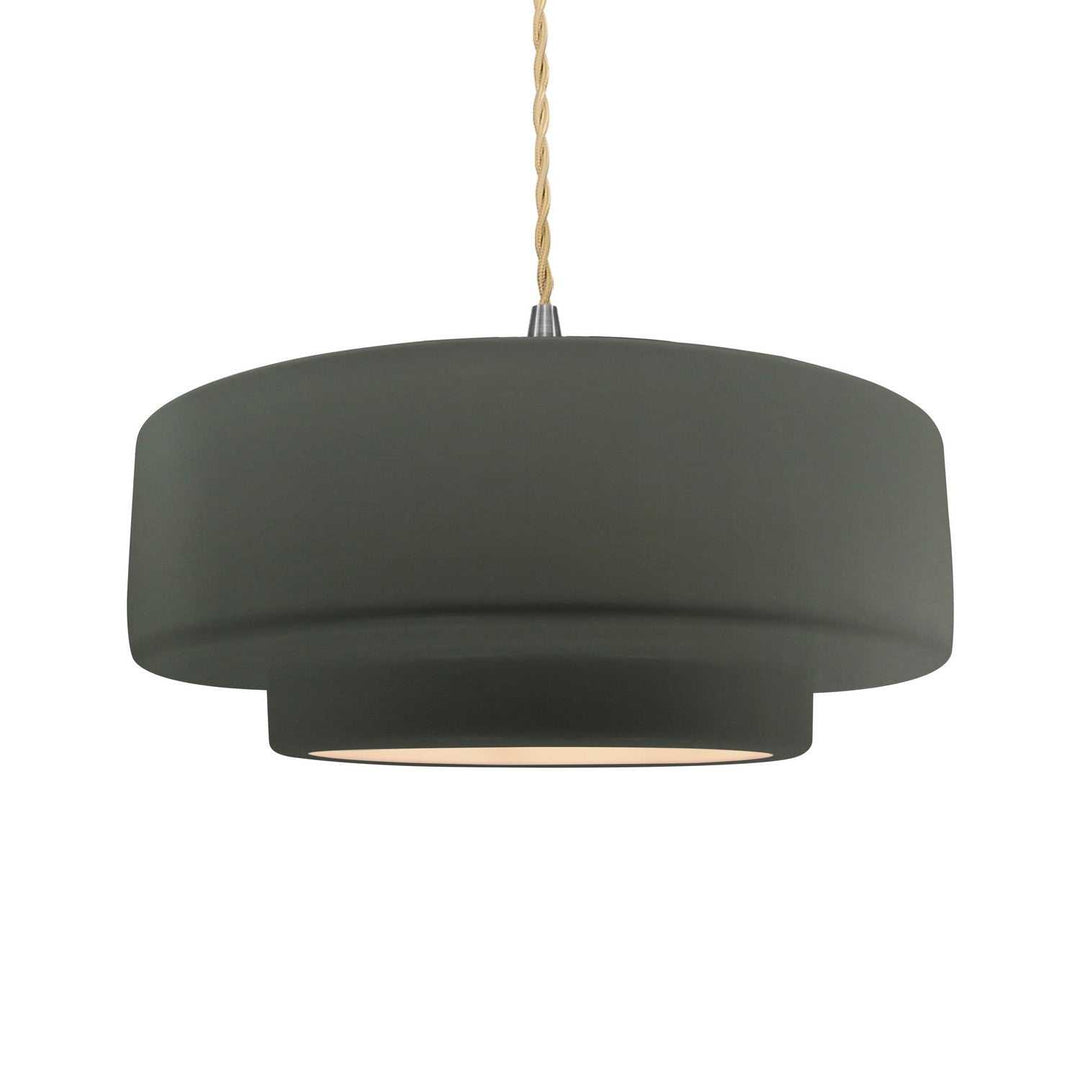 Radiance One Light Pendant in Pewter Green Justice Designs