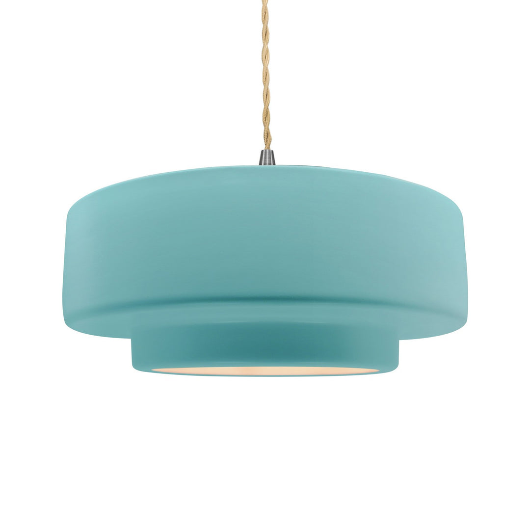 Justice Designs - CER-6545-RFPL-NCKL-BEIG-TWST - One Light Pendant - Radiance - Reflecting Pool