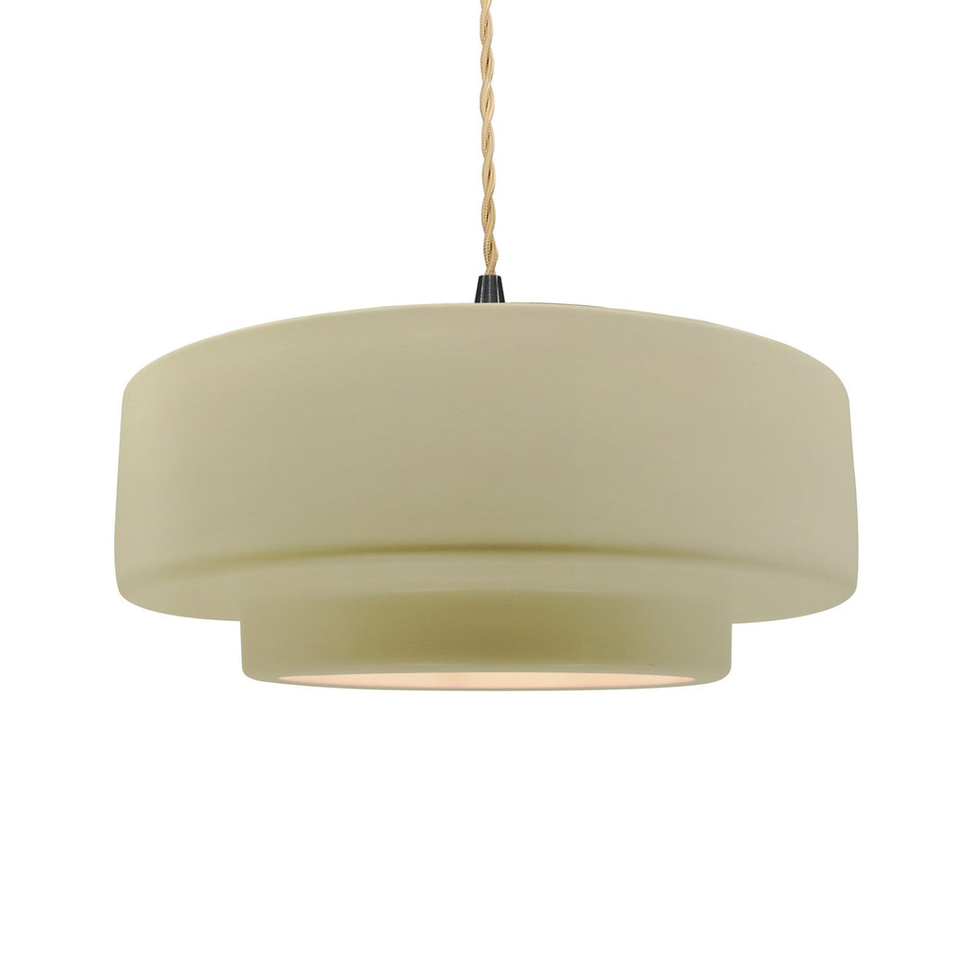 Justice Designs - CER-6545-VAN-MBLK-BEIG-TWST - One Light Pendant - Radiance - Vanilla (Gloss)