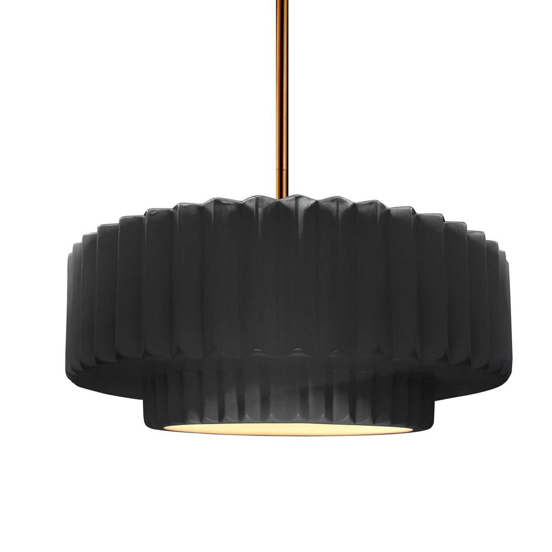 Radiance One Light Pendant in Gloss Black w/ Matte White Justice Designs