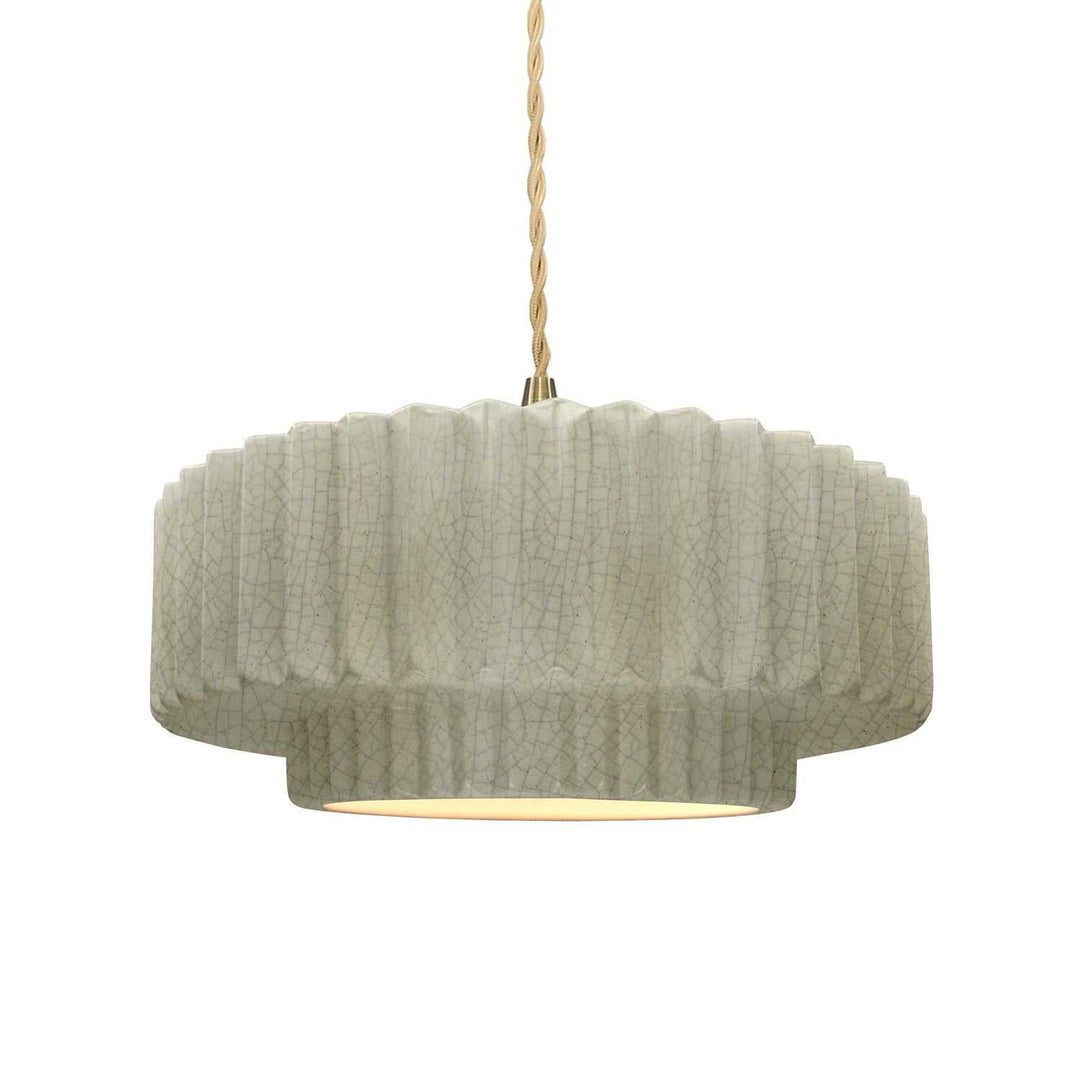 Radiance One Light Pendant in Celadon Green Crackle Justice Designs