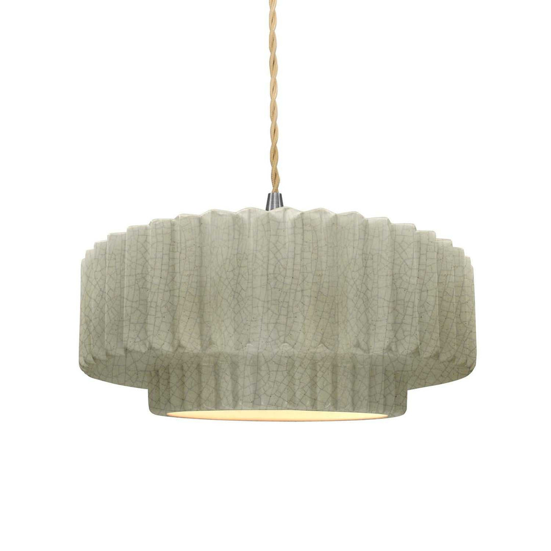 Radiance One Light Pendant in Celadon Green Crackle Justice Designs
