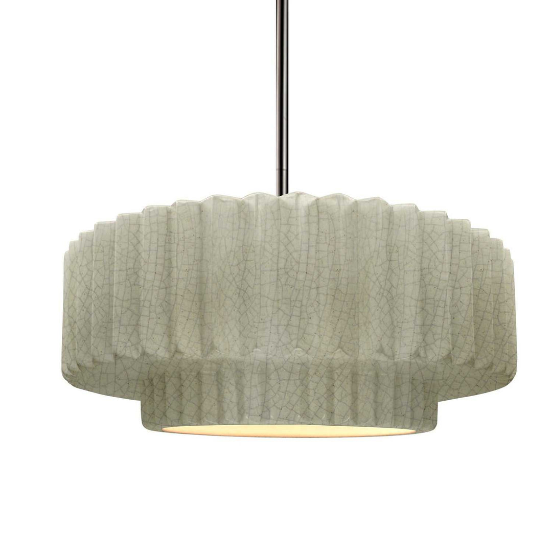 Radiance One Light Pendant in Celadon Green Crackle Justice Designs