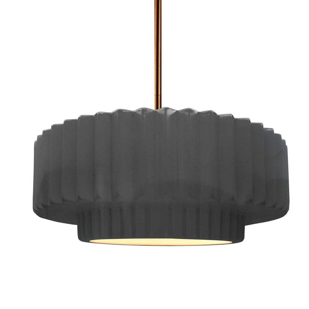 Radiance One Light Pendant in Gloss Grey Justice Designs