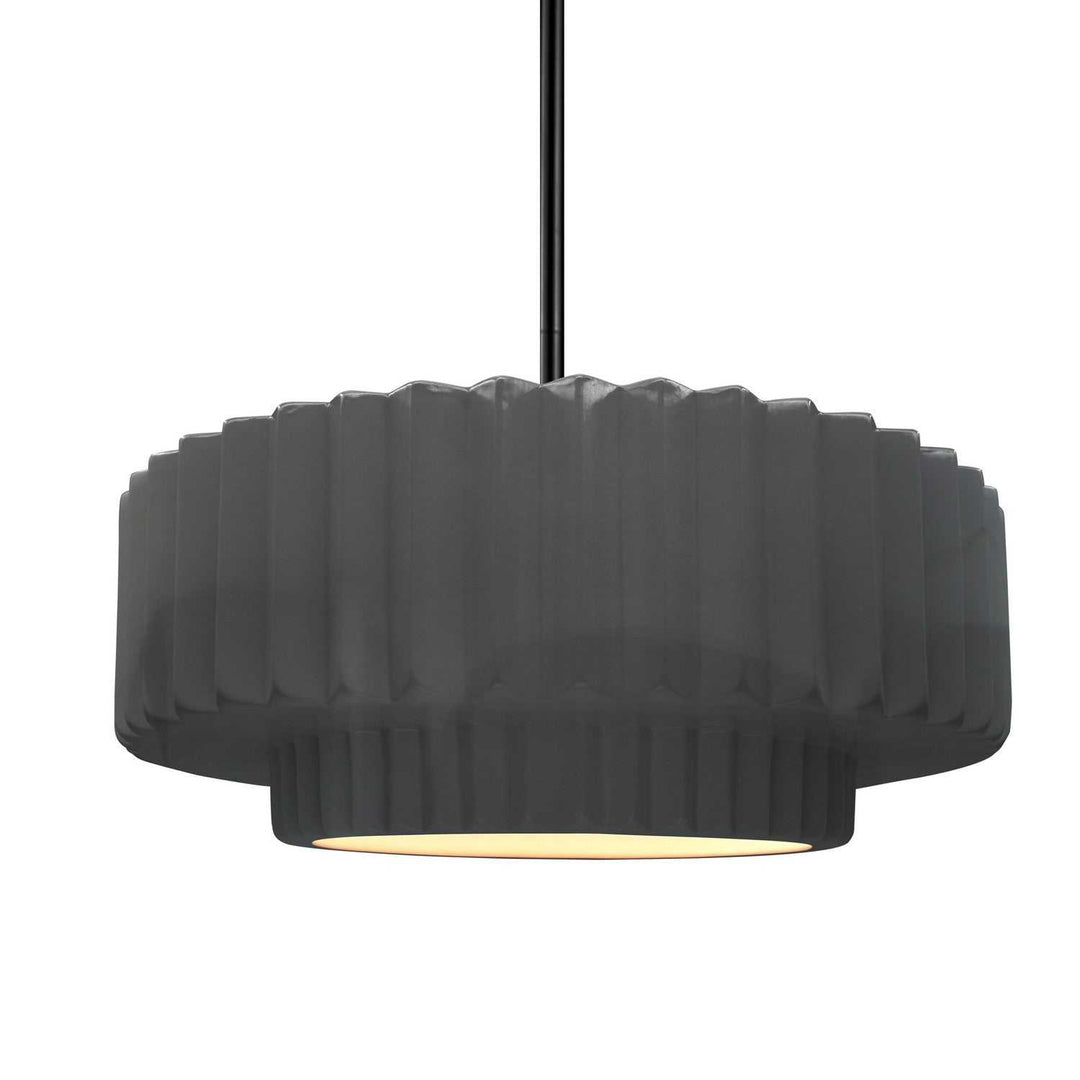 Radiance One Light Pendant in Gloss Grey Justice Designs
