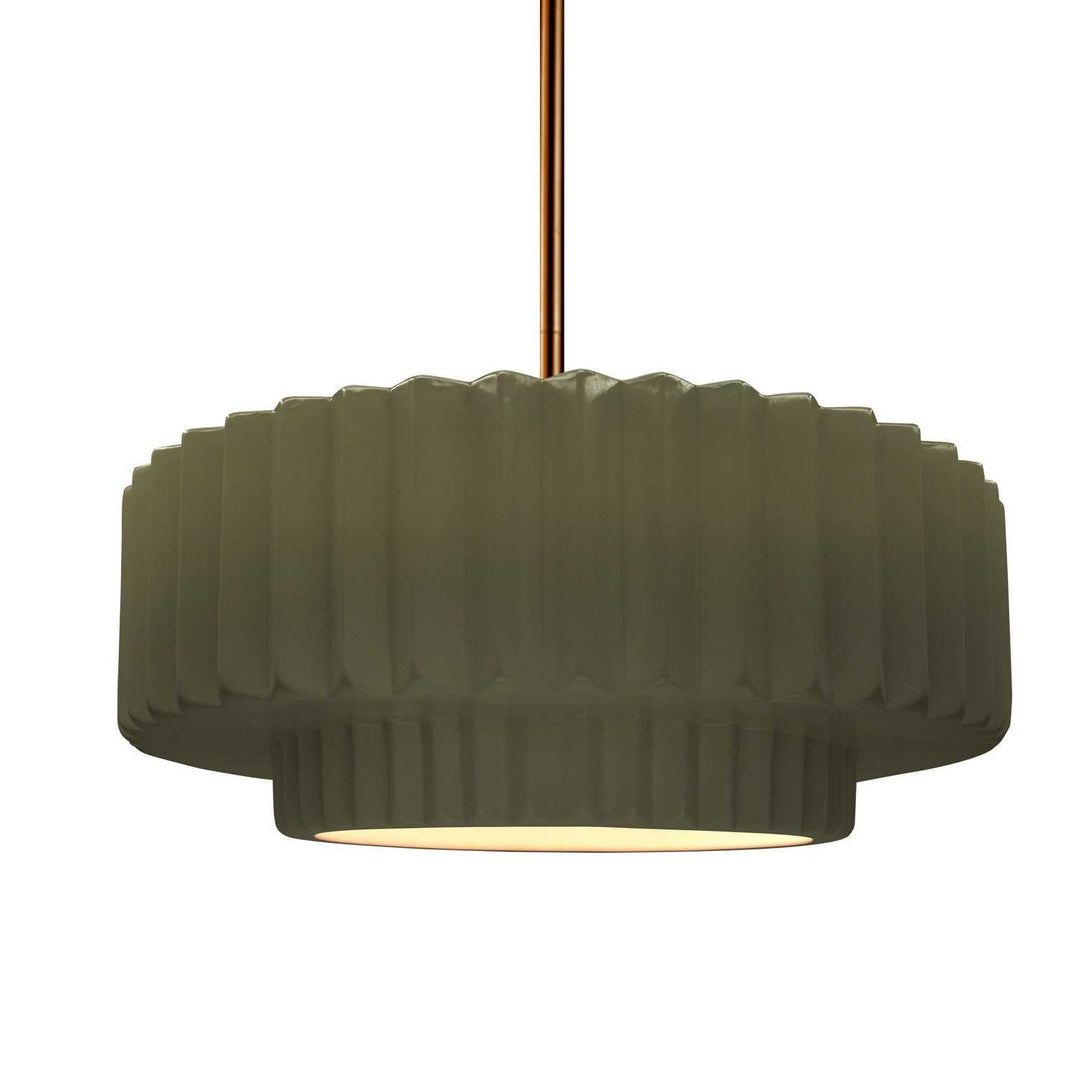 Radiance One Light Pendant in Matte Green Justice Designs