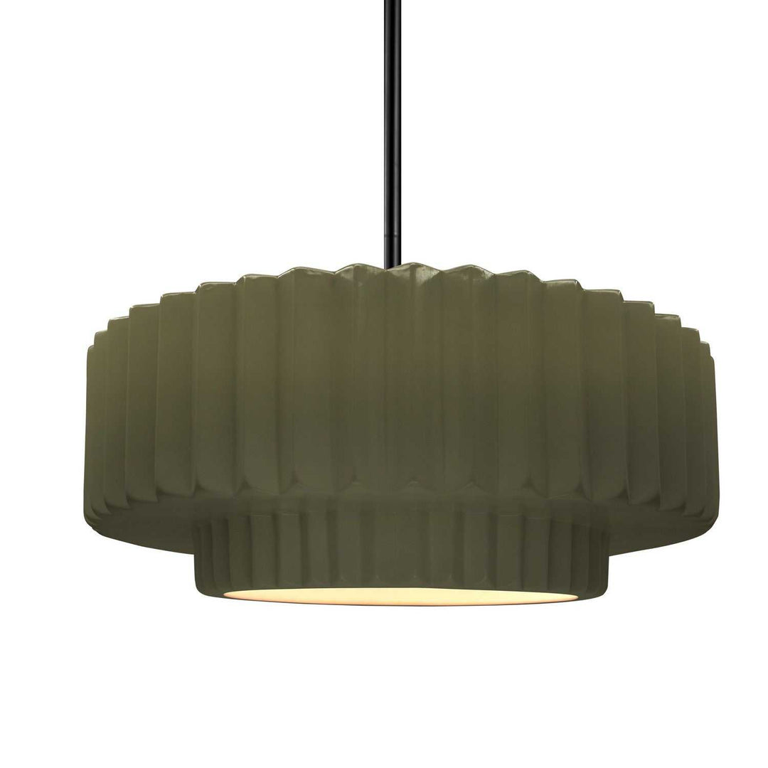 Radiance One Light Pendant in Matte Green Justice Designs