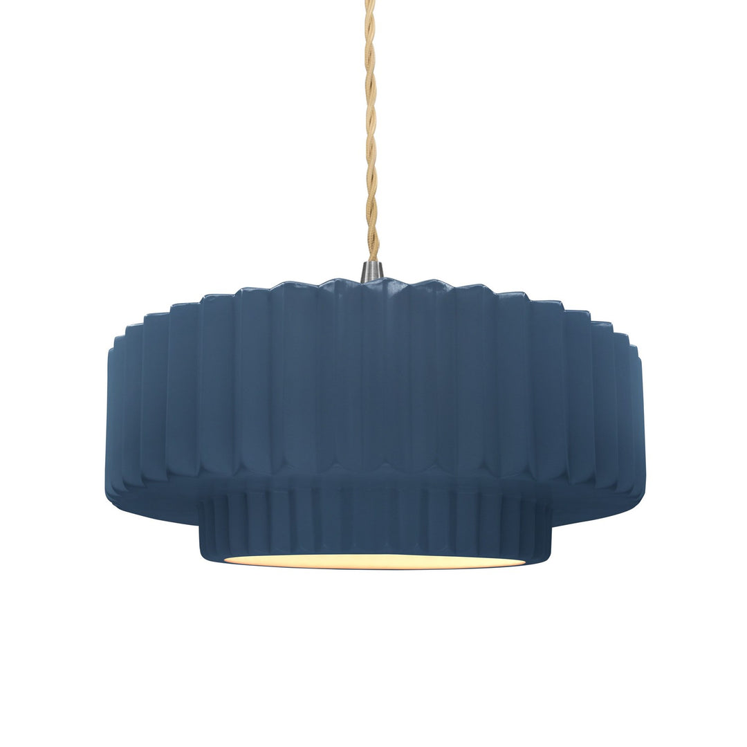 Justice Designs - CER-6553-MID-NCKL-BEIG-TWST - One Light Pendant - Radiance - Midnight Sky