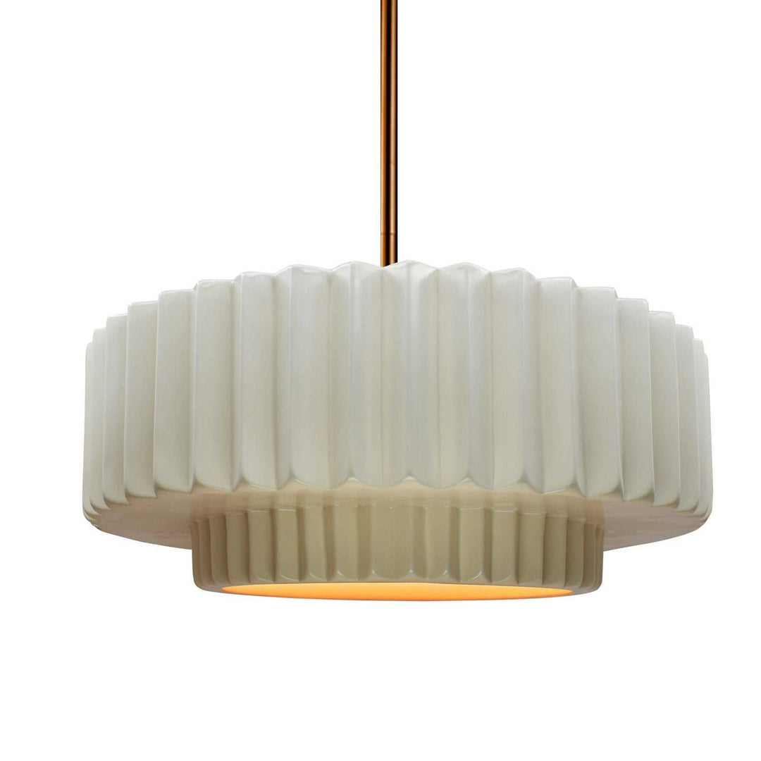 Radiance One Light Pendant in Matte White w/ Champagne Gold Justice Designs