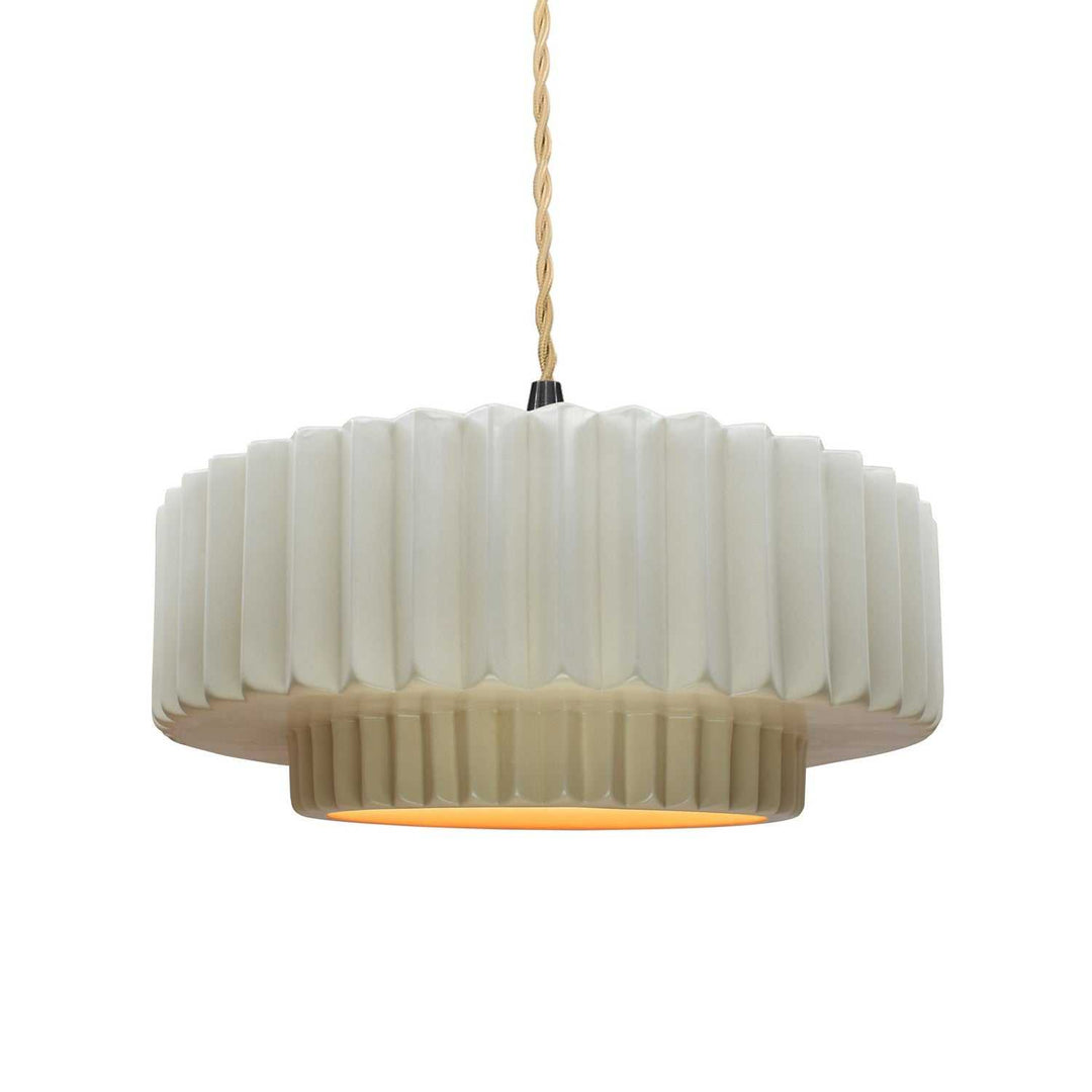 Radiance One Light Pendant in Matte White w/ Champagne Gold Justice Designs