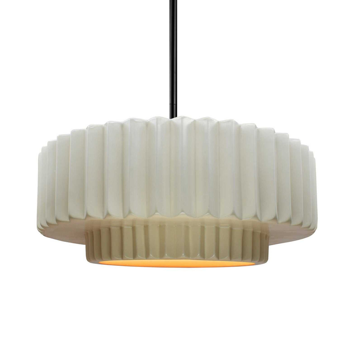 Radiance One Light Pendant in Matte White w/ Champagne Gold Justice Designs