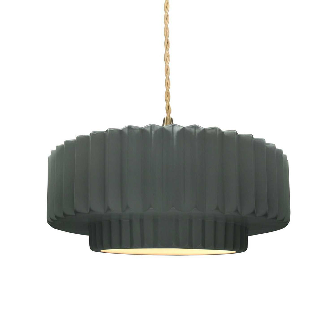 Radiance One Light Pendant in Pewter Green Justice Designs