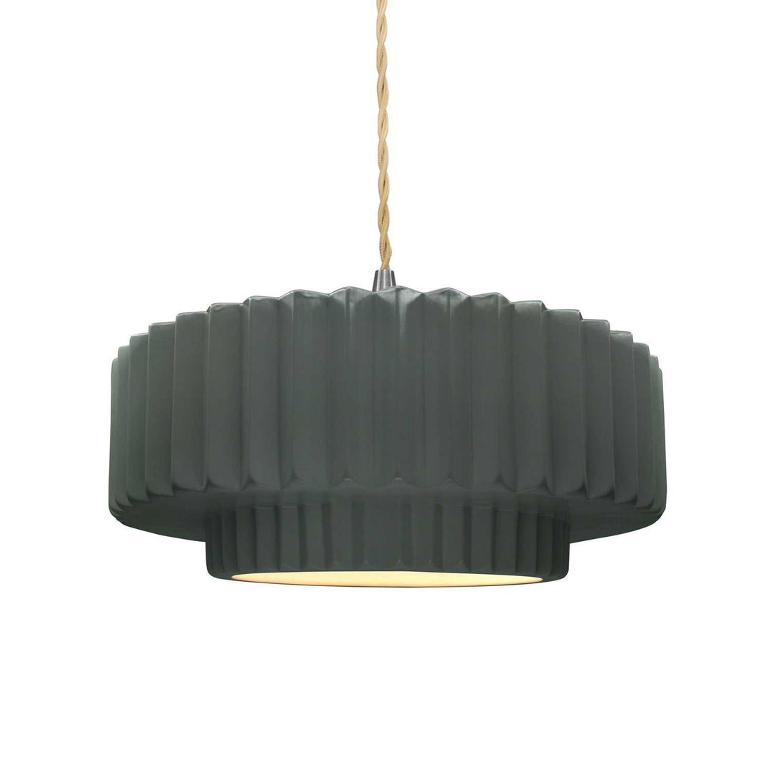 Radiance One Light Pendant in Pewter Green Justice Designs