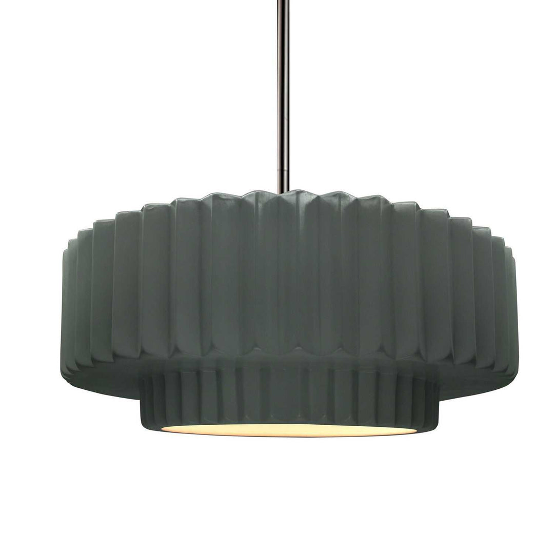 Radiance One Light Pendant in Pewter Green Justice Designs