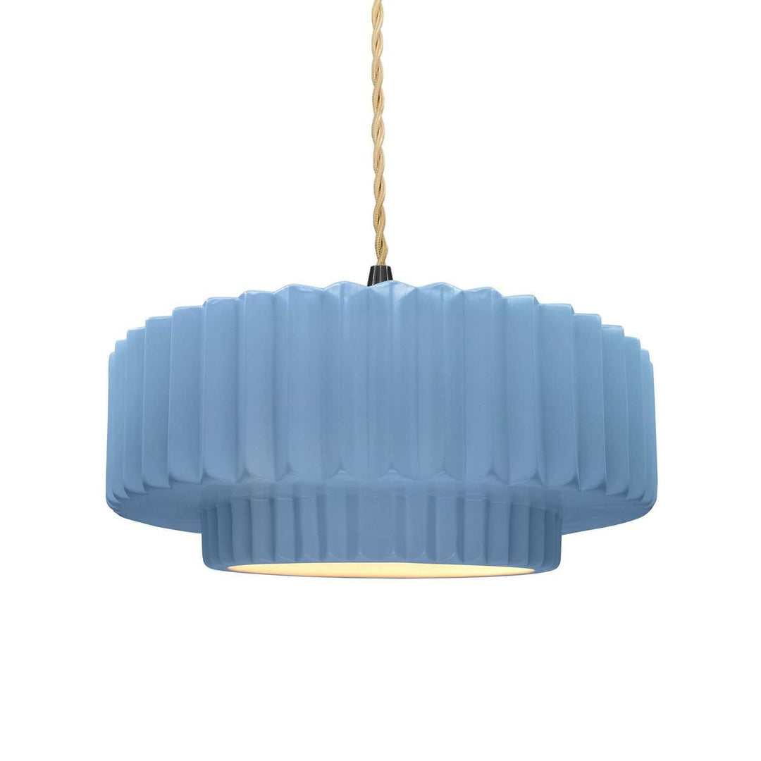 Radiance One Light Pendant in Sky Blue Justice Designs