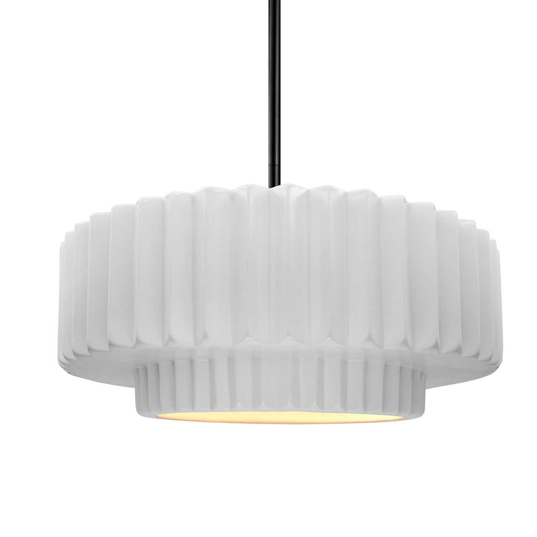 Radiance One Light Pendant in Gloss White Justice Designs