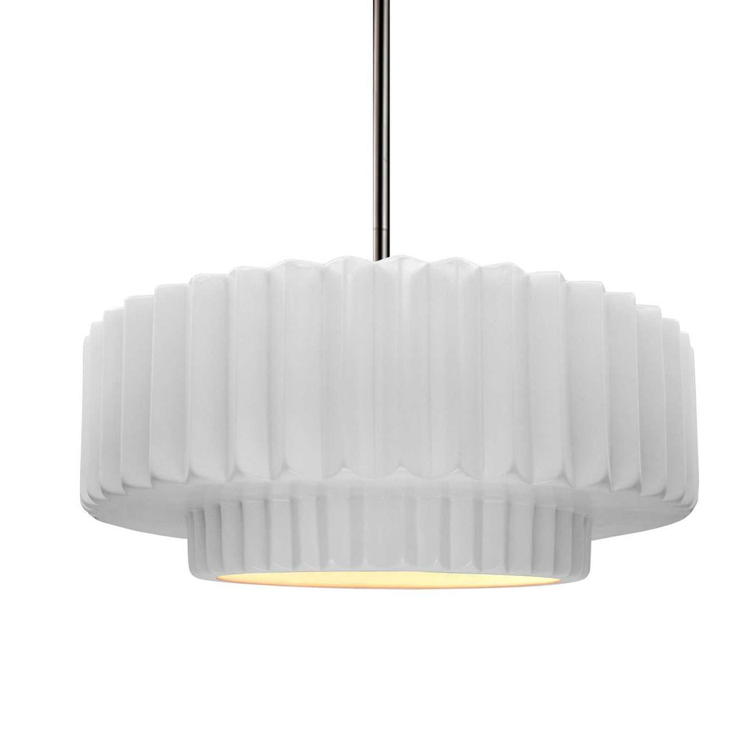 Radiance One Light Pendant in Gloss White Justice Designs