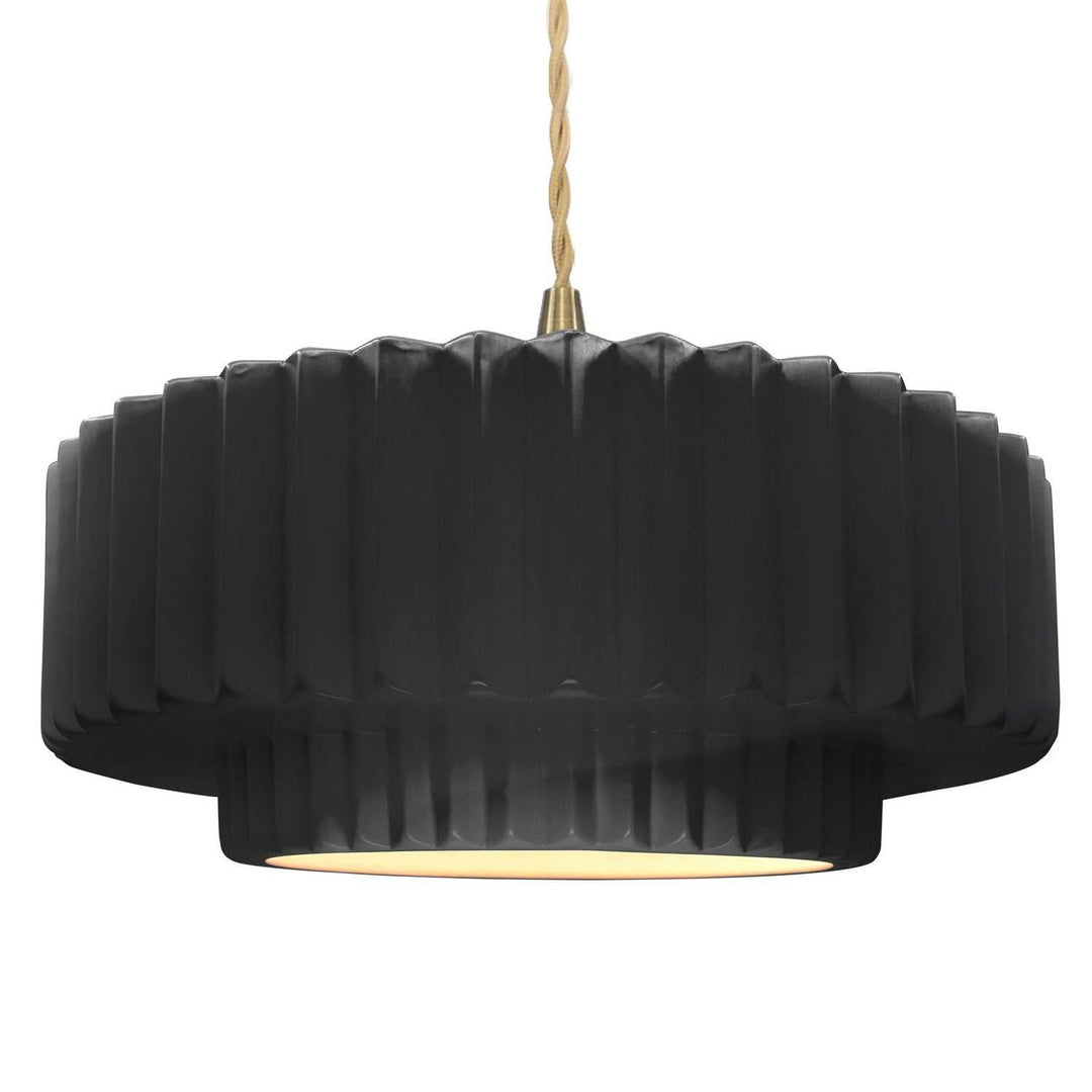 Radiance One Light Pendant in Gloss Black Justice Designs