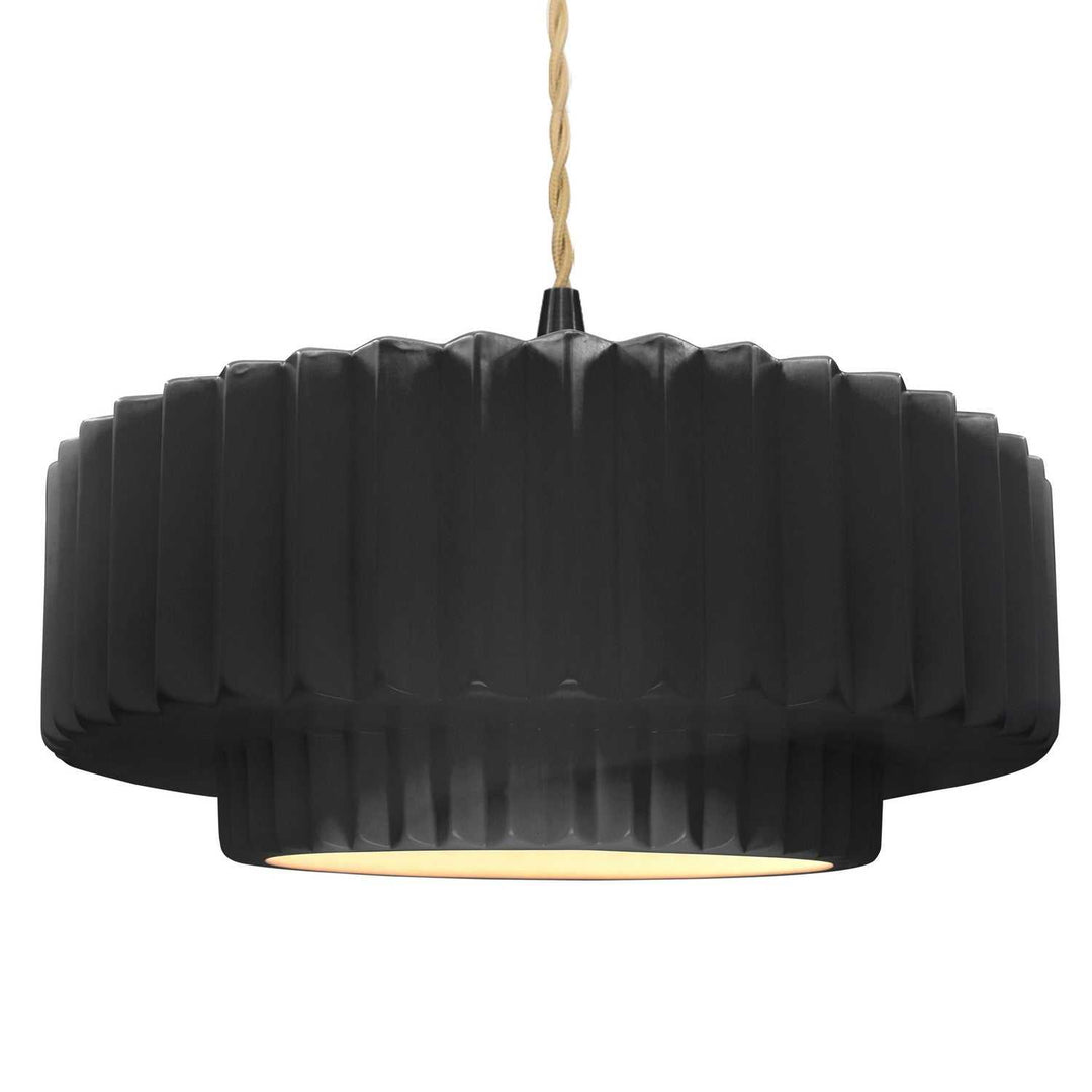 Radiance One Light Pendant in Gloss Black Justice Designs
