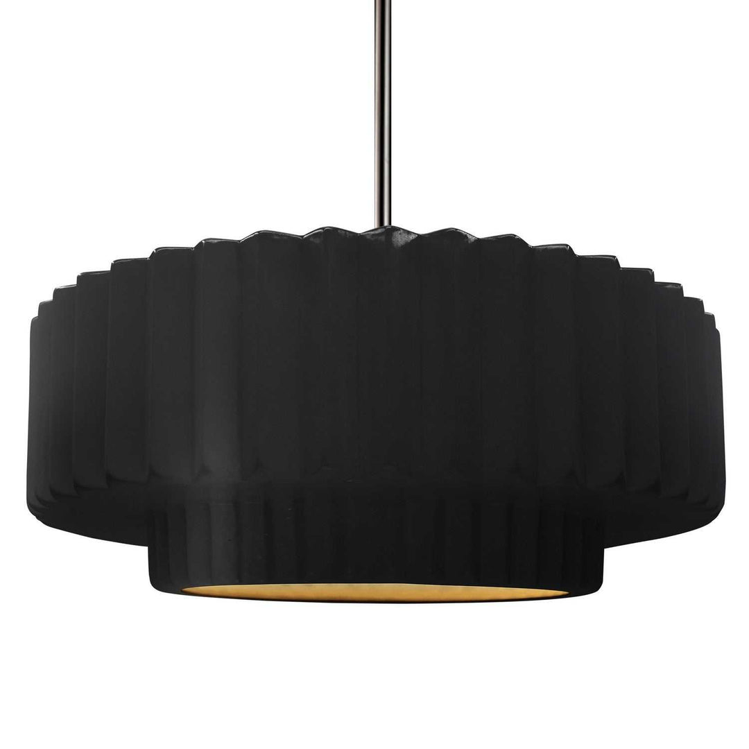 Radiance One Light Pendant in Carbon Matte Black w/ Champagne Gold Justice Designs