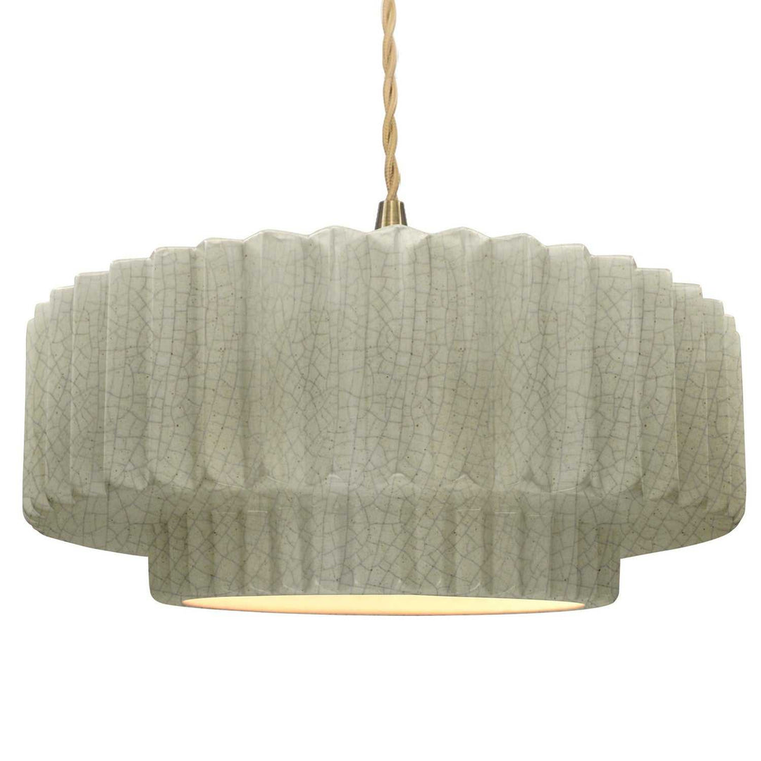 Radiance One Light Pendant in Celadon Green Crackle Justice Designs
