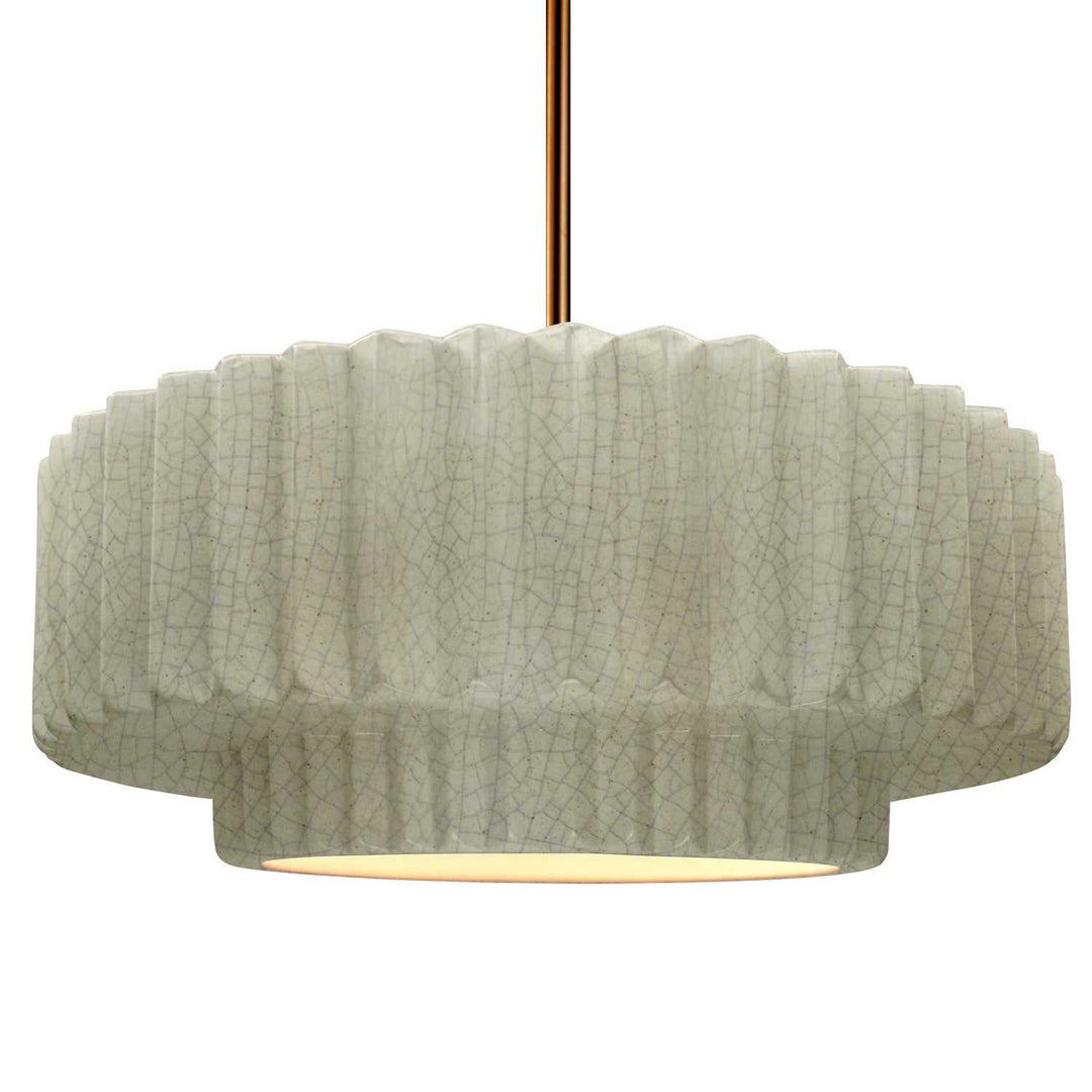 Radiance One Light Pendant in Celadon Green Crackle Justice Designs