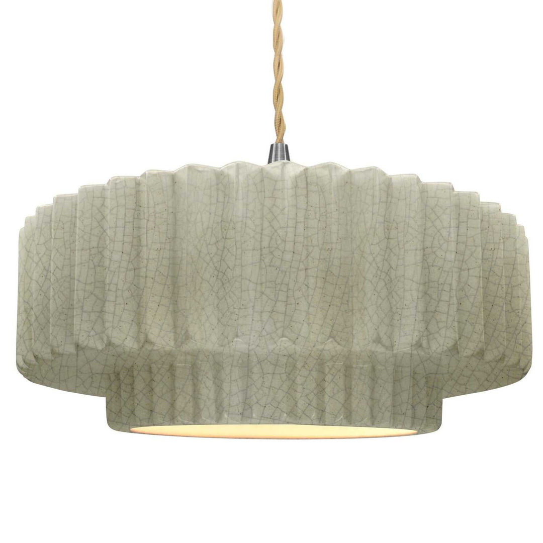Radiance One Light Pendant in Celadon Green Crackle Justice Designs