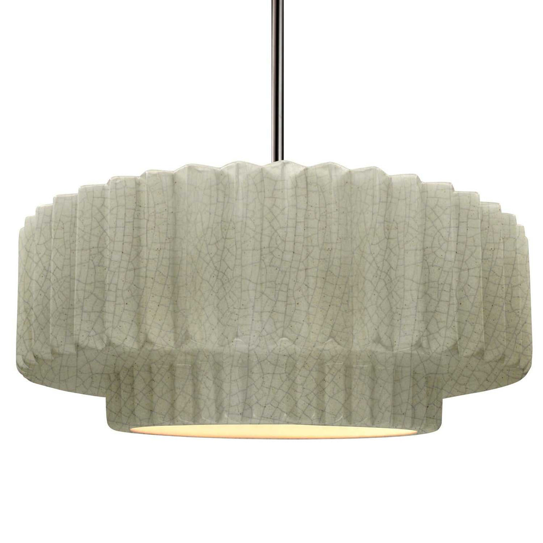 Radiance One Light Pendant in Celadon Green Crackle Justice Designs
