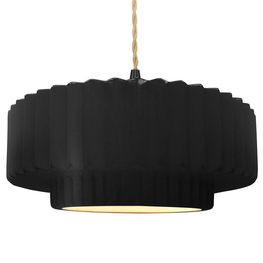 Radiance One Light Pendant in Carbon - Matte Black Justice Designs