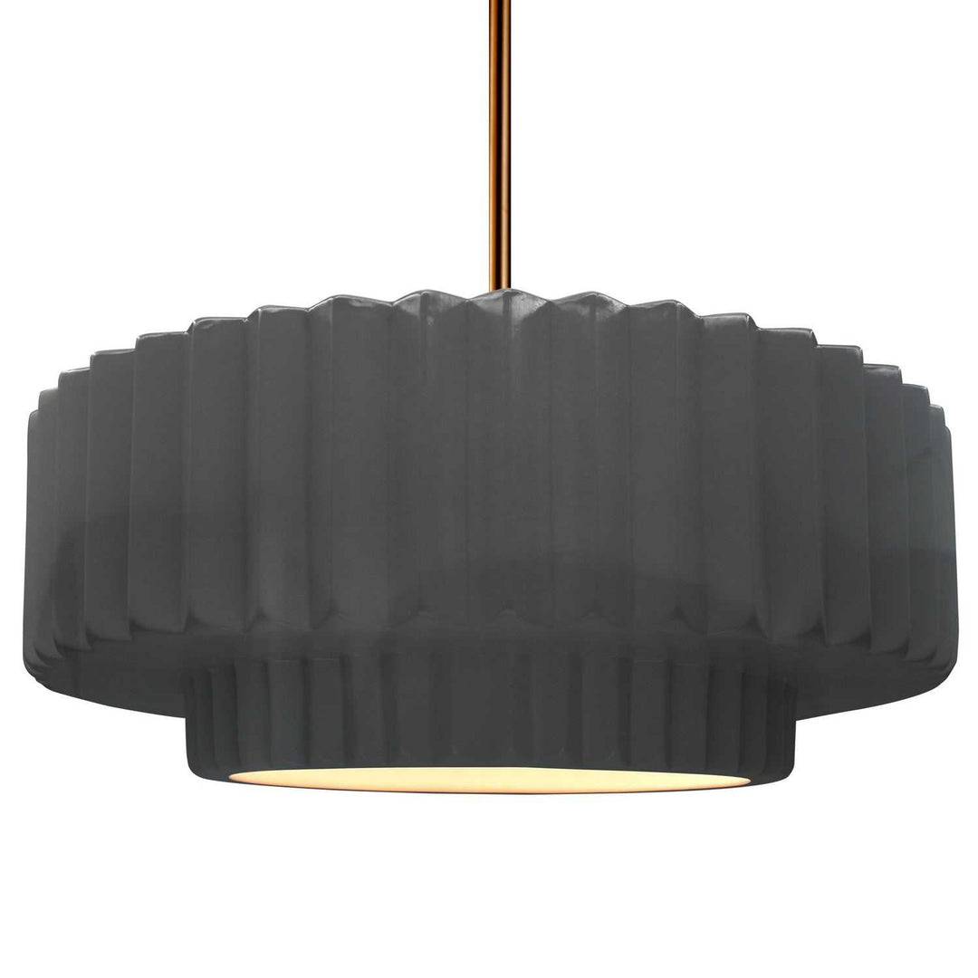 Radiance One Light Pendant in Gloss Grey Justice Designs