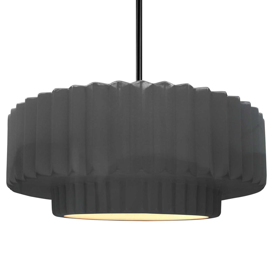 Radiance One Light Pendant in Gloss Grey Justice Designs