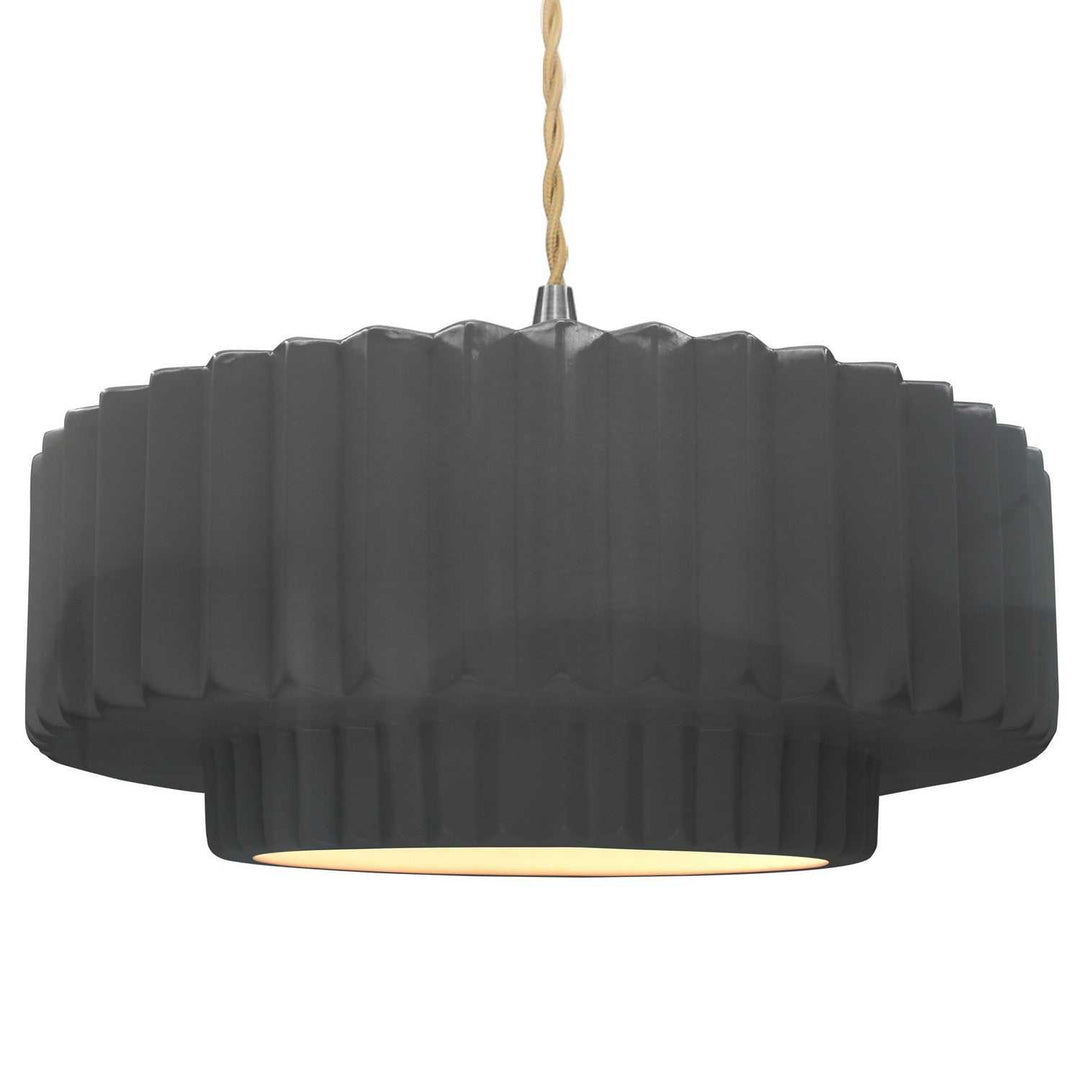 Radiance One Light Pendant in Gloss Grey Justice Designs