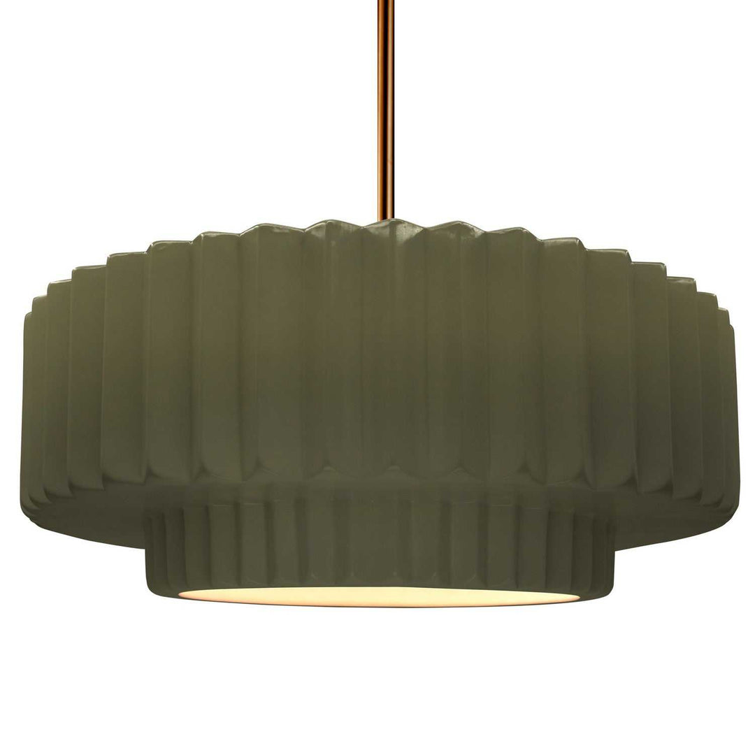 Radiance One Light Pendant in Matte Green Justice Designs