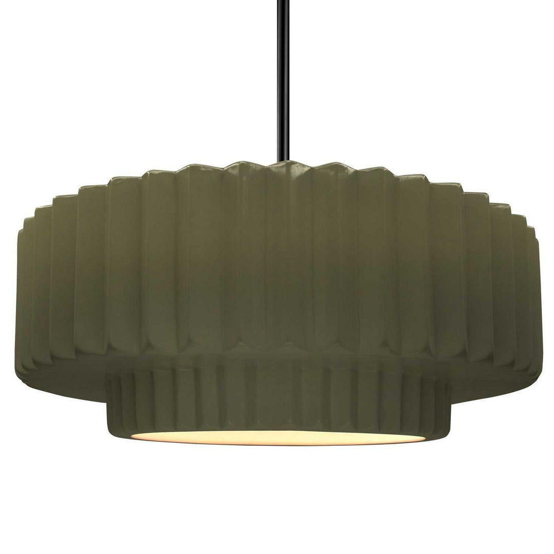 Radiance One Light Pendant in Matte Green Justice Designs