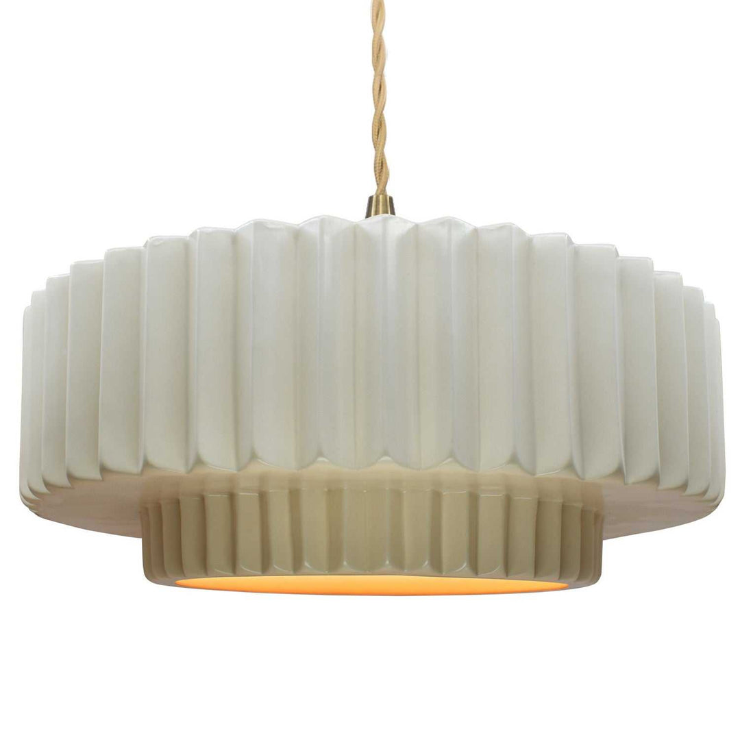 Radiance One Light Pendant in Matte White w/ Champagne Gold Justice Designs